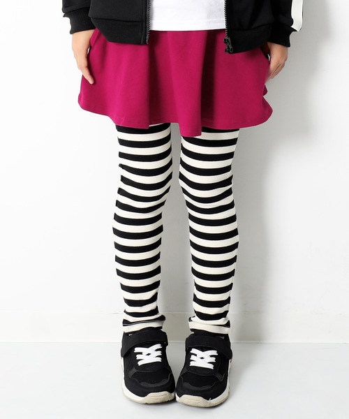 devirock（デビロック）の「【新改良】ボーダー10分丈スカッツ（スカート・キッズ・ブラック/ヘザーチャコール/ブルー/グリーン系その他/カーキ/ラベンダー/ワイン/ピンク系その他/ピンク系その他2/モカ/キャメル/オレンジ・80ｃｍ/90cm/95cm/100cm/110cm/120cm/130cm/140cm/150cm/160cm）」の12枚目の写真