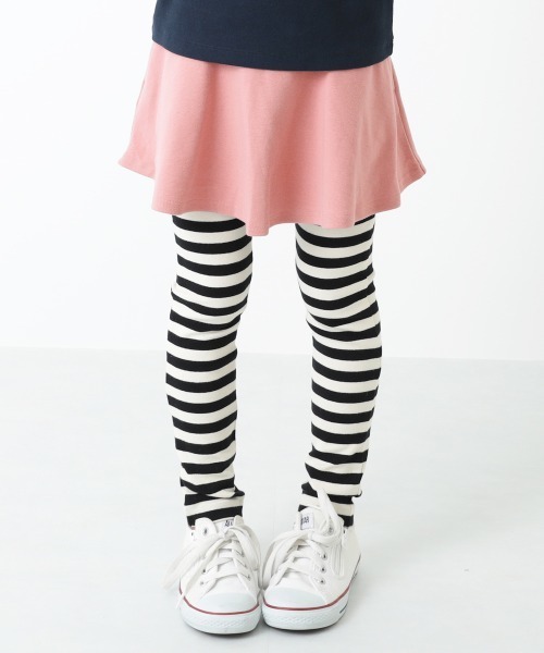 devirock（デビロック）の「【新改良】ボーダー10分丈スカッツ（スカート・キッズ・ブラック/ヘザーチャコール/ブルー/グリーン系その他/カーキ/ラベンダー/ワイン/ピンク系その他/ピンク系その他2/モカ/キャメル/オレンジ・80ｃｍ/90cm/95cm/100cm/110cm/120cm/130cm/140cm/150cm/160cm）」の11枚目の写真