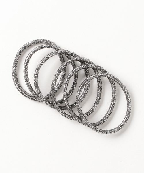 Esime（エシミー）の「同色6点セット 太めゴム（ヘアゴム・レディース・シルバー/ゴールド/ブラック系その他/シルバー系その他/ブラック/A・FREE）」の3枚目の写真