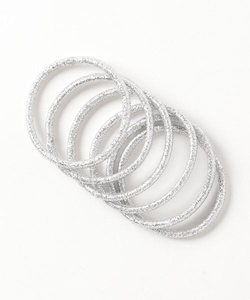 Esime（エシミー）の「同色6点セット 太めゴム（ヘアゴム・レディース・シルバー/ゴールド/ブラック系その他/シルバー系その他/ブラック/A・FREE）」の4枚目の写真