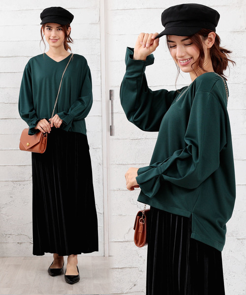 Girly Doll(ガーリードール)の「袖コンシャス ボリュームスリーブカットソー(Tシャツ/カットソー・レディース・ブラック/ダークグリーン/モカ/ブラック系その他/ブラウン系その他/グリーン系その他・FREE)」の5枚目の写真