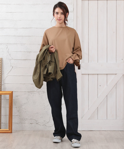 Girly Doll(ガーリードール)の「袖コンシャス ボリュームスリーブカットソー(Tシャツ/カットソー・レディース・ブラック/ダークグリーン/モカ/ブラック系その他/ブラウン系その他/グリーン系その他・FREE)」の12枚目の写真