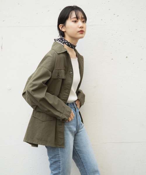 PAGEBOY（ページボーイ）の「ドロストフィールドジャケット（ブルゾン・レディース・ブラック/ベージュ/カーキ・FREE）」の3枚目の写真