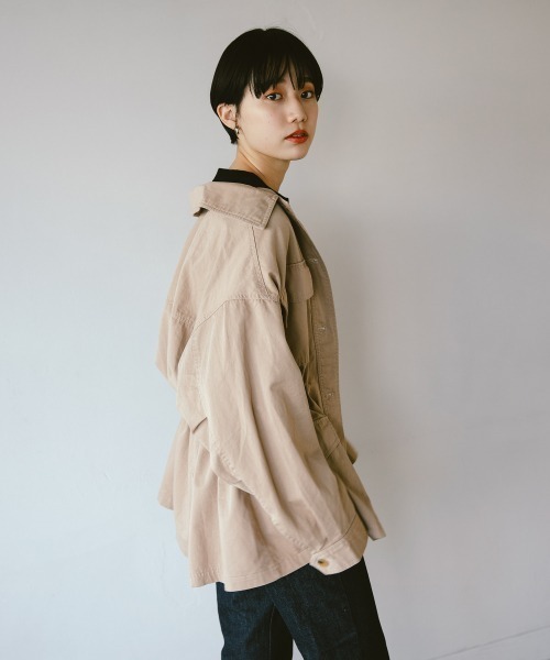 PAGEBOY（ページボーイ）の「ドロストフィールドジャケット（ブルゾン・レディース・ブラック/ベージュ/カーキ・FREE）」の6枚目の写真
