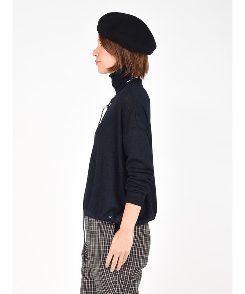 45R インディゴ超ガーゼ馬比古タートル 45R】超ガーゼの馬比古タートルネックTシャツ(インディゴ)