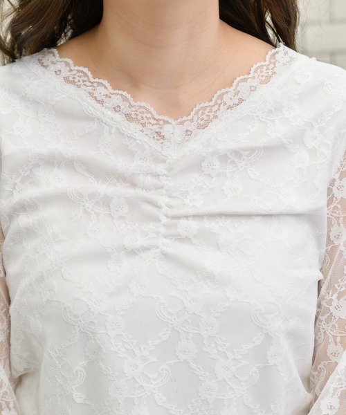 PairPair（ペアペア）の「フェミニンレースインナー（Tシャツ/カットソー・レディース・ブラック/オフホワイト・FREE）」の9枚目の写真