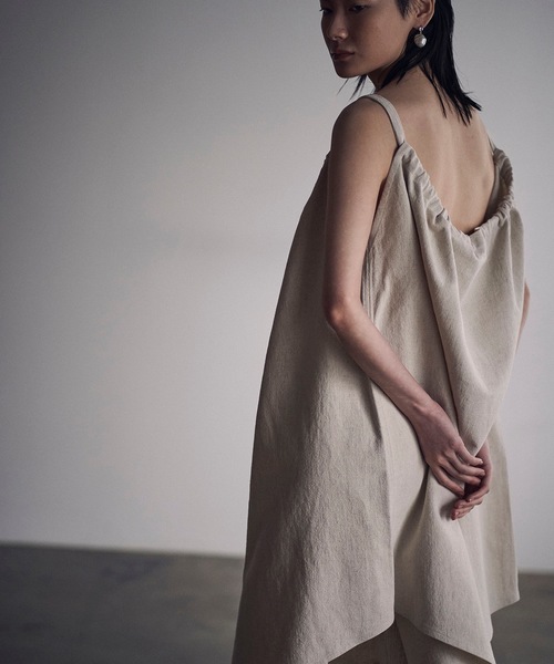 リネンコットンアシンメトリーアシンメトリードレス ワンピース ワンピース Sea シー のファッション