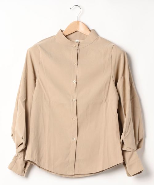 STYLEBLOCK（スタイルブロック）の「ボリュームスリーブスタンドカラーブラウス（シャツ/ブラウス・レディース・ホワイト/ブラック/カーキ/ブルー系その他・S/L/XL/M）」の11枚目の写真