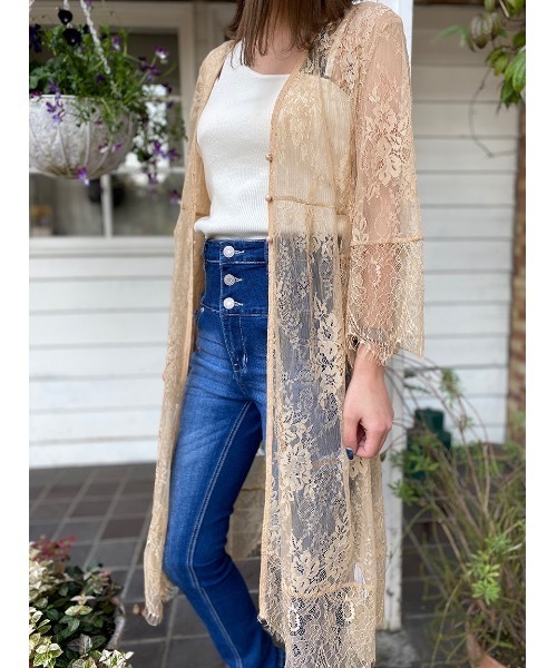 one way（ワンウェイ）の「レースガウン（その他トップス・レディース・ベージュ/ブラック/ホワイト・FREE）」の3枚目の写真