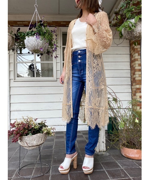 one way（ワンウェイ）の「レースガウン（その他トップス・レディース・ベージュ/ブラック/ホワイト・FREE）」の4枚目の写真