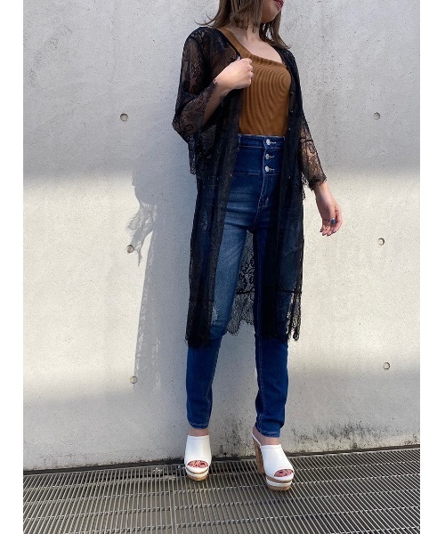 one way（ワンウェイ）の「レースガウン（その他トップス・レディース・ベージュ/ブラック/ホワイト・FREE）」の8枚目の写真