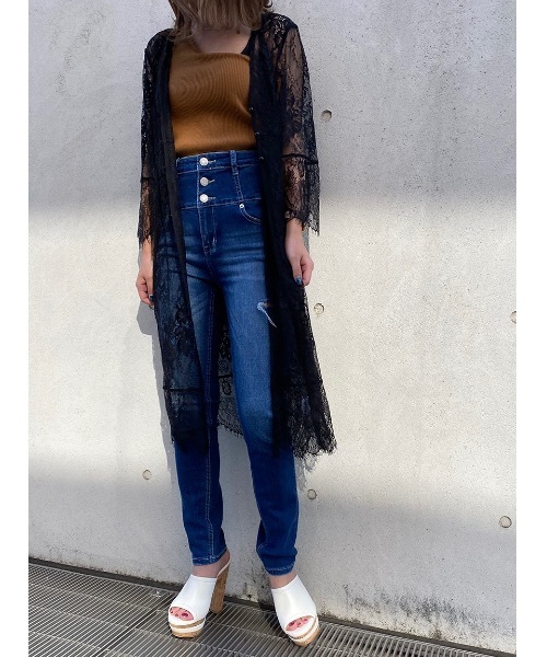 one way（ワンウェイ）の「レースガウン（その他トップス・レディース・ベージュ/ブラック/ホワイト・FREE）」の6枚目の写真