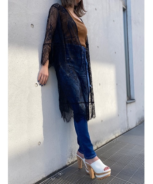 one way（ワンウェイ）の「レースガウン（その他トップス・レディース・ベージュ/ブラック/ホワイト・FREE）」の5枚目の写真