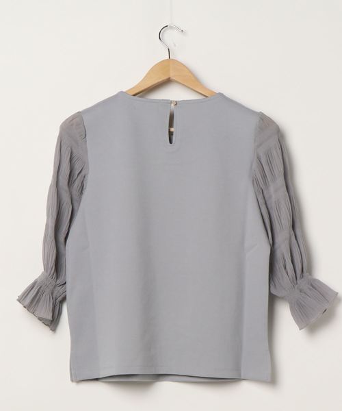 natural couture（ナチュラルクチュール）の「マジョリカプリーツ袖プルオーバー（Tシャツ/カットソー・レディース・ベージュ/オフホワイト/ライトグレー/ブラック・FREE）」の22枚目の写真
