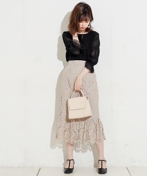 natural couture（ナチュラルクチュール）の「マジョリカプリーツ袖プルオーバー（Tシャツ/カットソー・レディース・ベージュ/オフホワイト/ライトグレー/ブラック・FREE）」の13枚目の写真