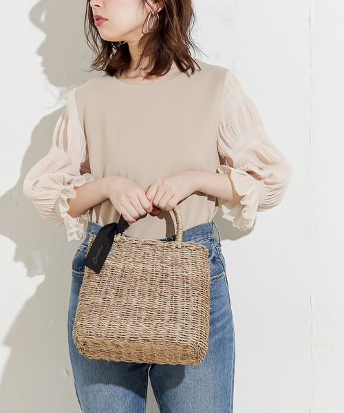 natural couture（ナチュラルクチュール）の「マジョリカプリーツ袖プルオーバー（Tシャツ/カットソー・レディース・ベージュ/オフホワイト/ライトグレー/ブラック・FREE）」の10枚目の写真
