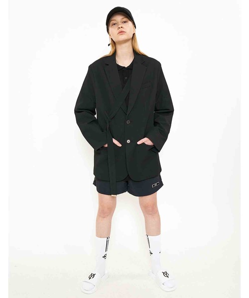オチャッピー】 Y's 黒い非対称テーラードジャケット オチャッピー