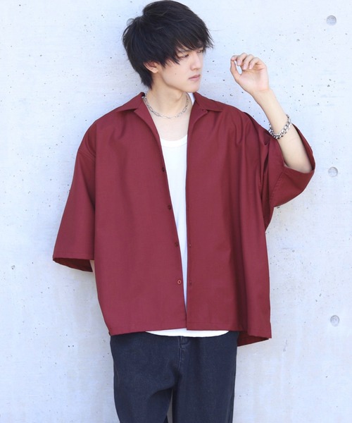 anown（アノン）の「ビッグシルエット2wayオープンカラーシャツ【ファッションインフルエンサー ユウ×anown 限定コラボ】（シャツ/ブラウス・メンズ・ブラック/パープル/ホワイト・M/L）」の3枚目の写真