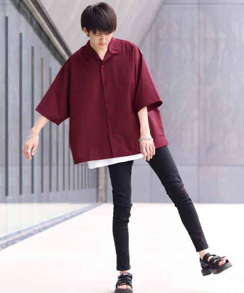 anown（アノン）の「ビッグシルエット2wayオープンカラーシャツ【ファッションインフルエンサー ユウ×anown 限定コラボ】（シャツ/ブラウス・メンズ・ブラック/パープル/ホワイト・M/L）」の21枚目の写真