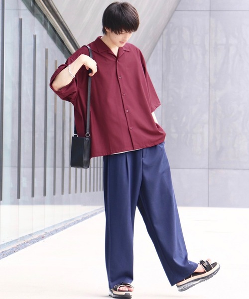 anown（アノン）の「ビッグシルエット2wayオープンカラーシャツ【ファッションインフルエンサー ユウ×anown 限定コラボ】（シャツ/ブラウス・メンズ・ブラック/パープル/ホワイト・M/L）」の8枚目の写真