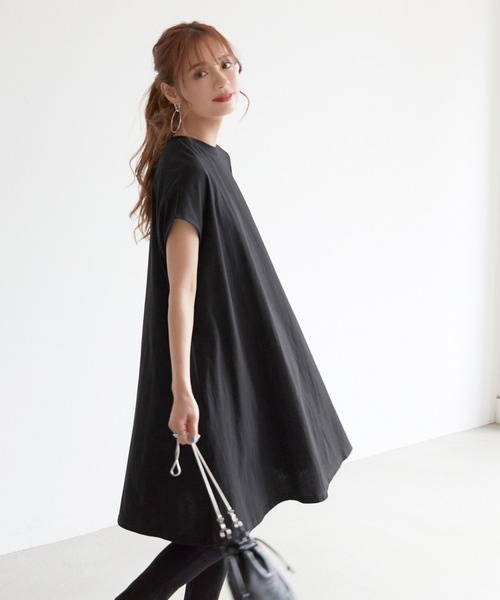 coca(coca)(コカ)の「フレンチスリーブワンピース(ワンピース・レディース・ブルー/カーキ/ブラック/ホワイト/グレー系その他・ONE SIZE)」の3枚目の写真