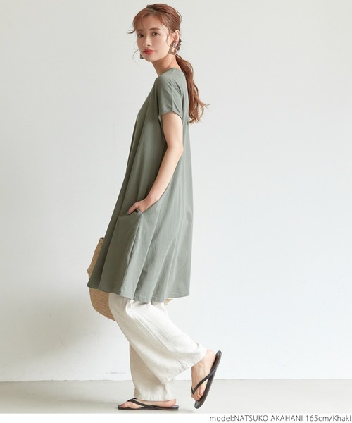 coca(coca)(コカ)の「フレンチスリーブワンピース(ワンピース・レディース・ブルー/カーキ/ブラック/ホワイト/グレー系その他・ONE SIZE)」の12枚目の写真