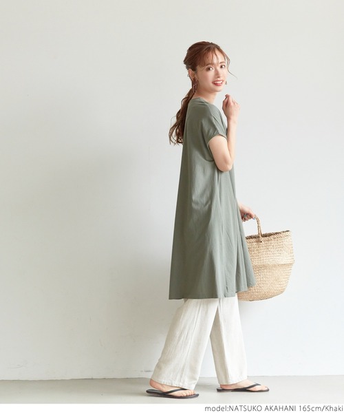 coca(coca)(コカ)の「フレンチスリーブワンピース(ワンピース・レディース・ブルー/カーキ/ブラック/ホワイト/グレー系その他・ONE SIZE)」の11枚目の写真