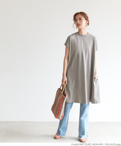 coca(coca)(コカ)の「フレンチスリーブワンピース(ワンピース・レディース・ブルー/カーキ/ブラック/ホワイト/グレー系その他・ONE SIZE)」の7枚目の写真