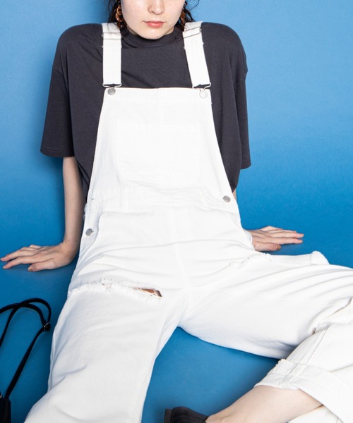 WEGO（ウィゴー）の「WEGO/【ユニセックスで使える】ツイルオーバーオール（サロペット/オーバーオール・メンズ・ベージュ/ブラウン/オフホワイト/ブラック・LARGE/MEDIUM）」の2枚目の写真