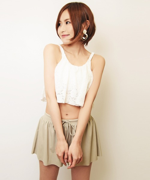 LEAD（リード）の「3点セットレース生地×無地フレアシンプルデザイン水着（水着・レディース・ブラック/オフホワイト/カーキ・M）」の11枚目の写真