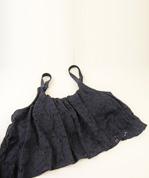 LEAD（リード）の「3点セットレース生地×無地フレアシンプルデザイン水着（水着・レディース・ブラック/オフホワイト/カーキ・M）」の17枚目の写真