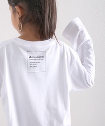 classicalelf | 【親子おそろい】キッズ サイドスリットロング丈ビッグシルエット無地バックプリントロングTシャツ(長袖)(Tシャツ/カットソー)