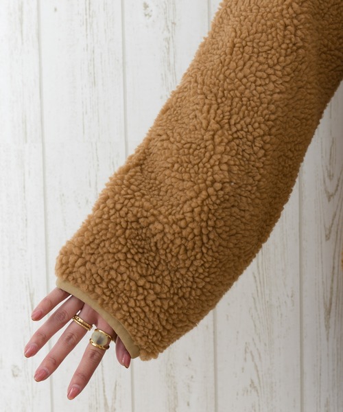 SpRay（スプレイ）の「ボアスタンド配色ブルゾン（ブルゾン・レディース・ホワイト×ブラック/ホワイト系その他/キャメル/ライトベージュ/ベージュ系その他・FREE）」の8枚目の写真