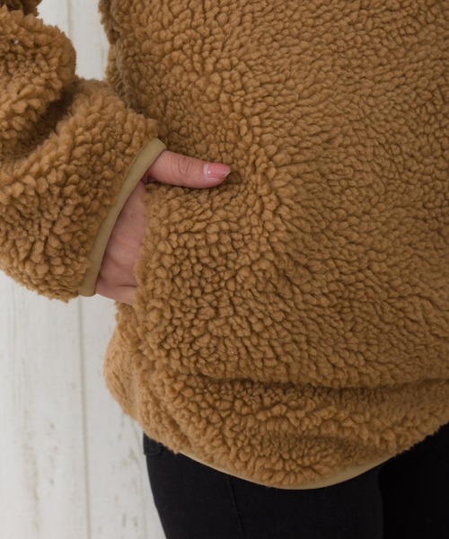 SpRay（スプレイ）の「ボアスタンド配色ブルゾン（ブルゾン・レディース・ホワイト×ブラック/ホワイト系その他/キャメル/ライトベージュ/ベージュ系その他・FREE）」の19枚目の写真