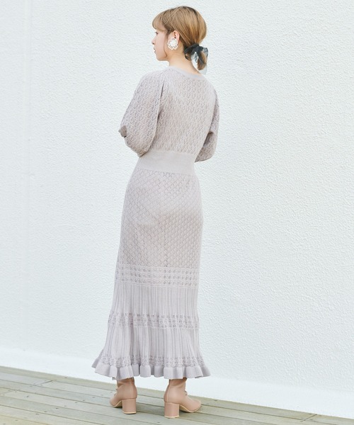 one after another NICE CLAUP（ワンアフターアナザーナイスクラップ）の「ニットロングワンピース（ワンピース・レディース・グレー/ブラウン/ベージュ/オレンジ・FREE）」の11枚目の写真