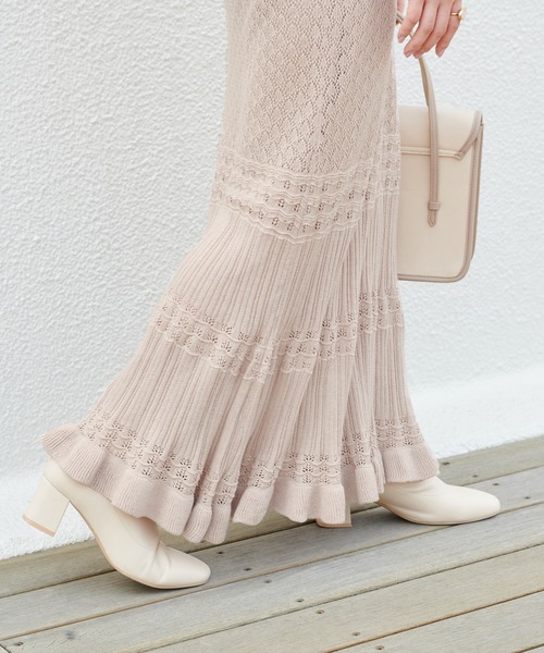 one after another NICE CLAUP（ワンアフターアナザーナイスクラップ）の「ニットロングワンピース（ワンピース・レディース・グレー/ブラウン/ベージュ/オレンジ・FREE）」の7枚目の写真