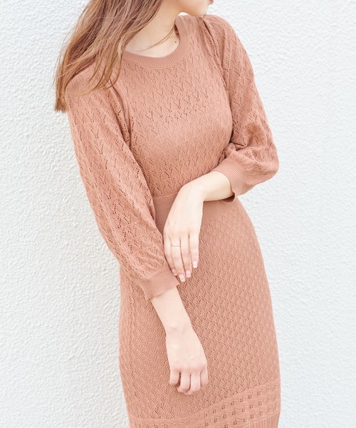 one after another NICE CLAUP（ワンアフターアナザーナイスクラップ）の「ニットロングワンピース（ワンピース・レディース・グレー/ブラウン/ベージュ/オレンジ・FREE）」の9枚目の写真