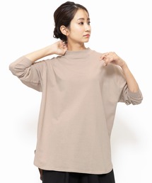 綿100%裾ラウンド長袖レイヤードプチハイTシャツ