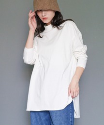 mili an deni（ミリアンデニ）の「綿100%裾ラウンド長袖レイヤードプチハイTシャツ（Tシャツ/カットソー）」