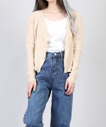 DING | DING/前ボタンショート丈ニットカーディガン(カーディガン/ボレロ)