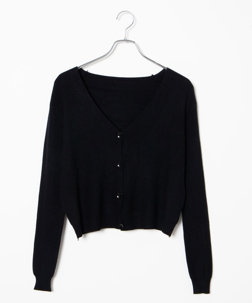 DING（ディング）の「DING/前ボタンショート丈ニットカーディガン（カーディガン/ボレロ・レディース・ブルー/ベージュ/ブラック・FREE）」の14枚目の写真