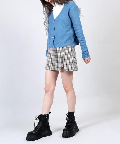 DING（ディング）の「DING/前ボタンショート丈ニットカーディガン（カーディガン/ボレロ・レディース・ブルー/ベージュ/ブラック・FREE）」の7枚目の写真