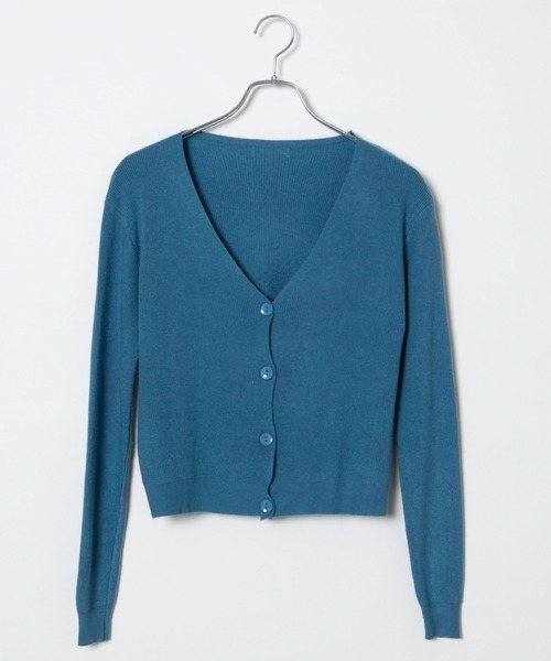 DING（ディング）の「DING/前ボタンショート丈ニットカーディガン（カーディガン/ボレロ・レディース・ブルー/ベージュ/ブラック・FREE）」の12枚目の写真