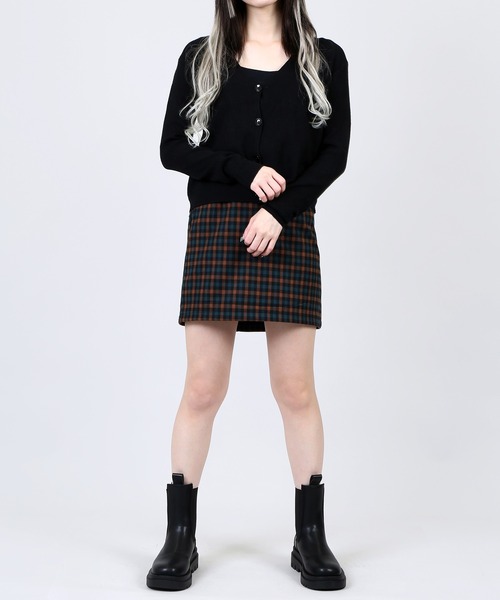 DING（ディング）の「DING/前ボタンショート丈ニットカーディガン（カーディガン/ボレロ・レディース・ブルー/ベージュ/ブラック・FREE）」の15枚目の写真