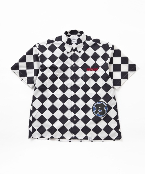 BEDWIN & THE HEARTBREAKERS(ベドウィン アンド ザ ハートブレイカーズ)の「S/S WORK SHIRT "BOB"(シャツ/ブラウス・メンズ・ブルー/グレー/ホワイト×ブラック・LARGE/X-LARGE/MEDIUM)」の4枚目の写真