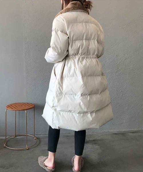 aimoha（アイモハ）の「中綿ロングコート（ダウンジャケット/コート・レディース・ブラウン/ブラック/グレー/ベージュ・LARGE/MEDIUM）」の5枚目の写真