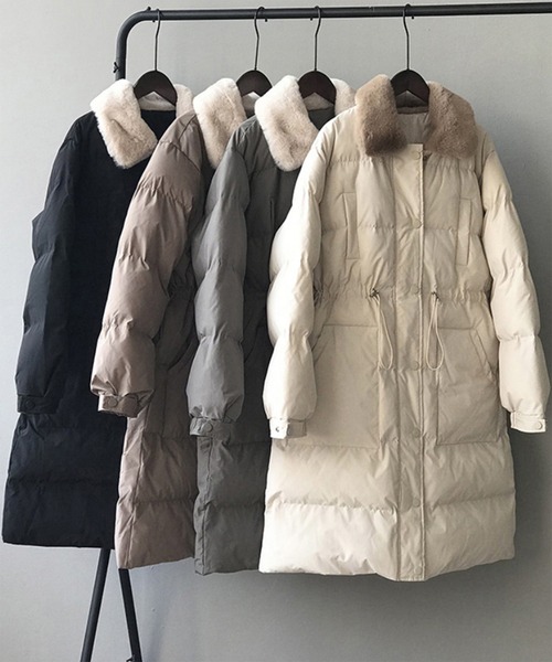 aimoha（アイモハ）の「中綿ロングコート（ダウンジャケット/コート・レディース・ブラウン/ブラック/グレー/ベージュ・LARGE/MEDIUM）」の19枚目の写真