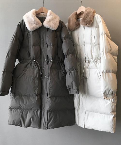 aimoha（アイモハ）の「中綿ロングコート（ダウンジャケット/コート・レディース・ブラウン/ブラック/グレー/ベージュ・LARGE/MEDIUM）」の22枚目の写真