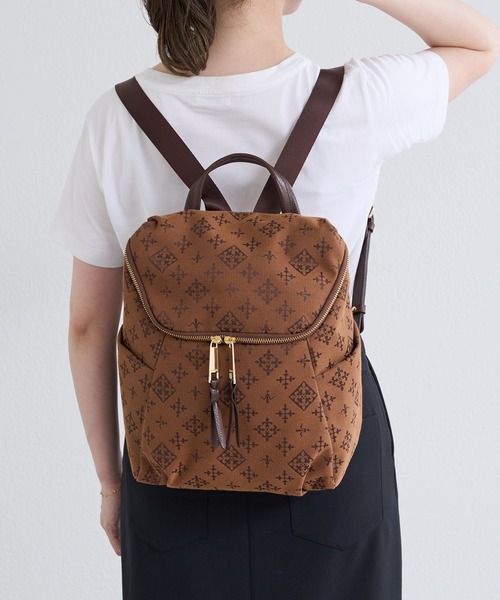 【美品】russet リュック　Lily コットンジャガード　ライトグレー russet（ラシット）の「WEB限定／リュックサック コットンジャ