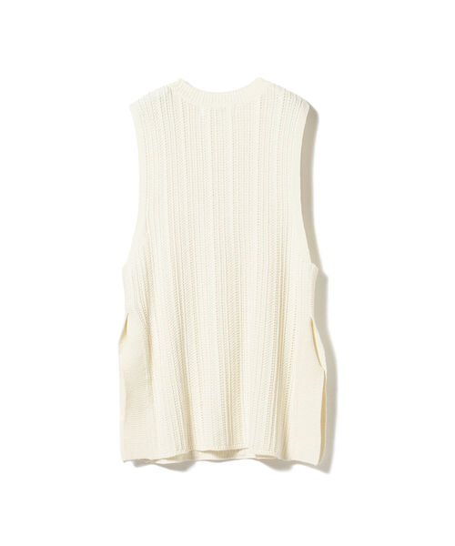 Ray BEAMS（レイビームス）の「Ray BEAMS / ストライプ 柄編 ロングベスト（ベスト・レディース・オフホワイト/ブラック・ONE SIZE）」の12枚目の写真